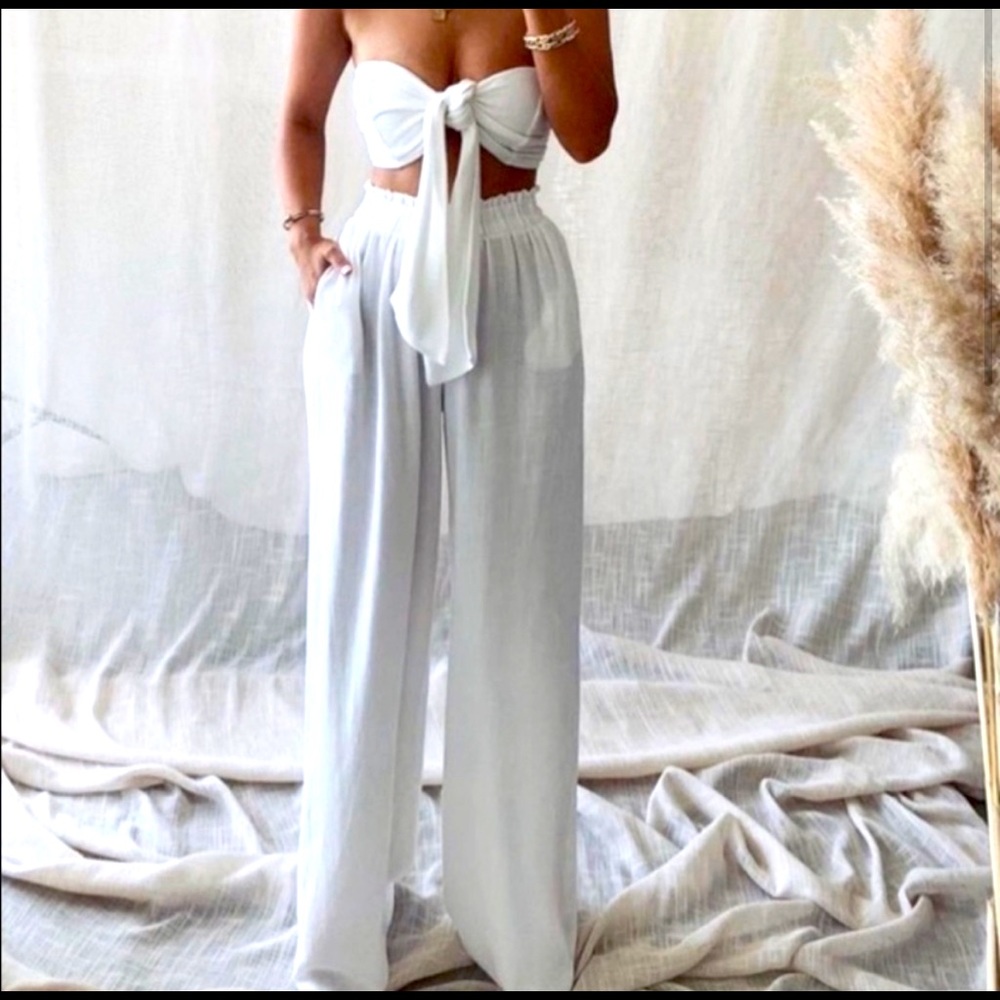NWT JLUXLABEL White 2piece linen set Worn once